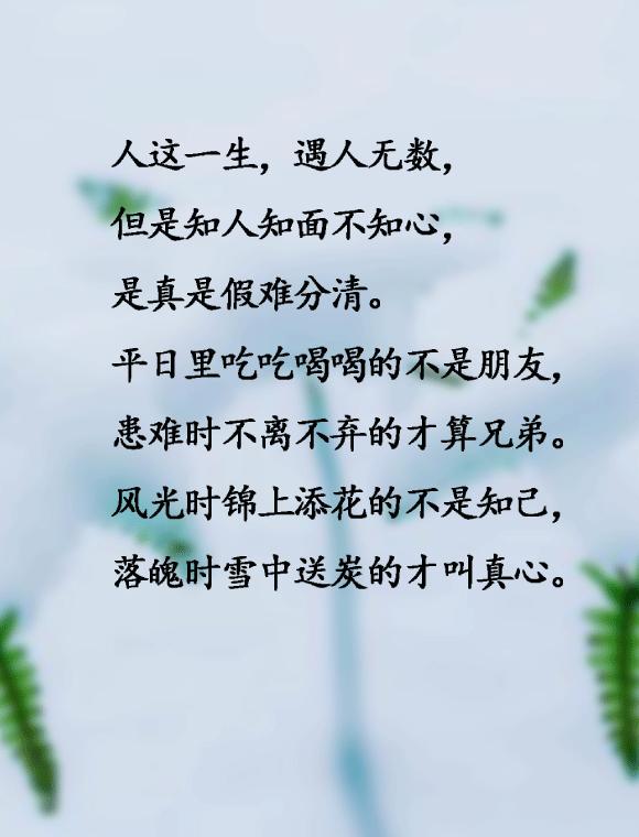 落魄时雪中送炭的才叫真心