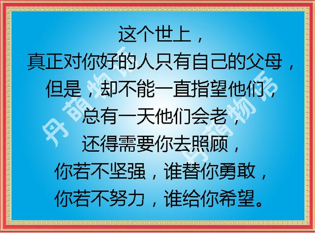 这个世上,真正对你好的人只有自己的父母