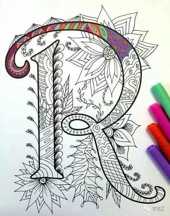 儿童线描画|26个英文字母线描画赏析