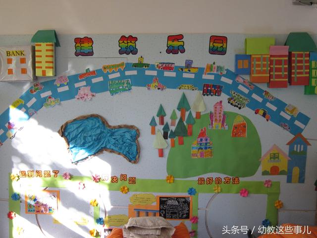 幼儿园环境布置(八十一)幼儿园建筑乐园主题墙饰