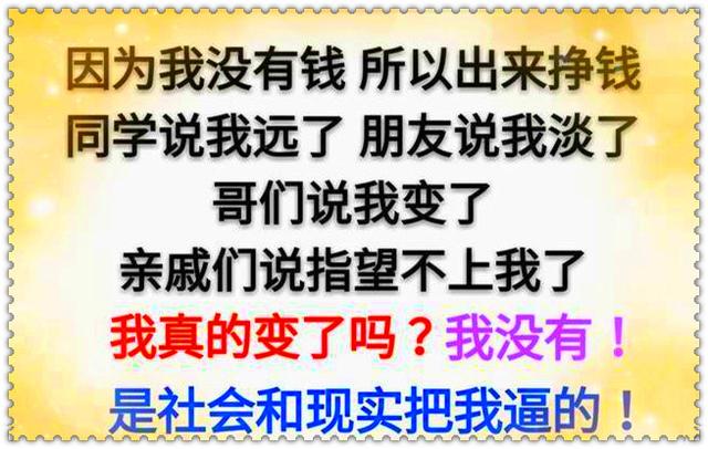 努力赚钱 为了能说句,"有钱真好"