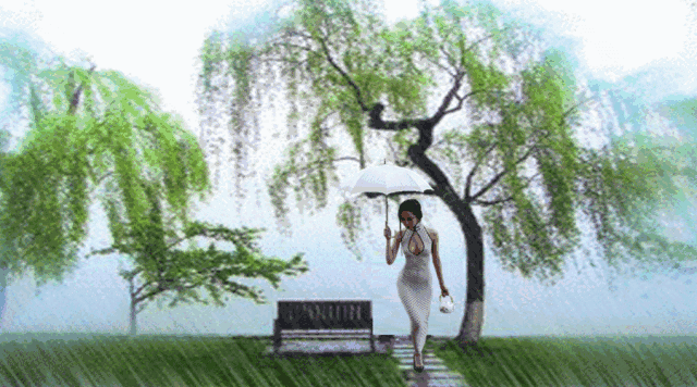 天在下雨 我在想你 一句慰籍 胜似蜜汁 天在下雨 愿你如意 绵绵雨丝
