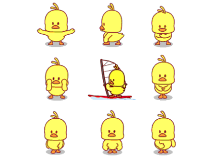 小黄鸭动态表情包,各种颜色都有,广播体操也有,各种款式都有