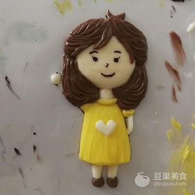 3D手绘立体场景裱花蛋糕～父女俩