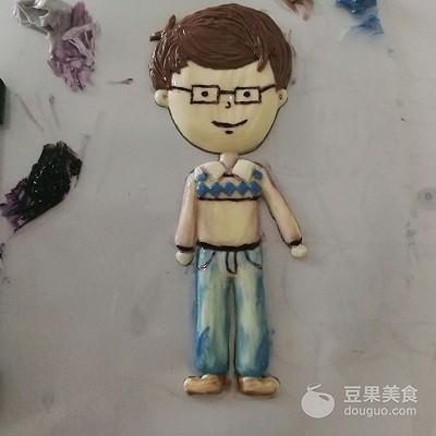 3D手绘立体场景裱花蛋糕～父女俩