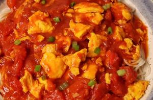 Rich Tomato and Egg Over Rice Noodles - Delicious Enough to Lick the Bowl