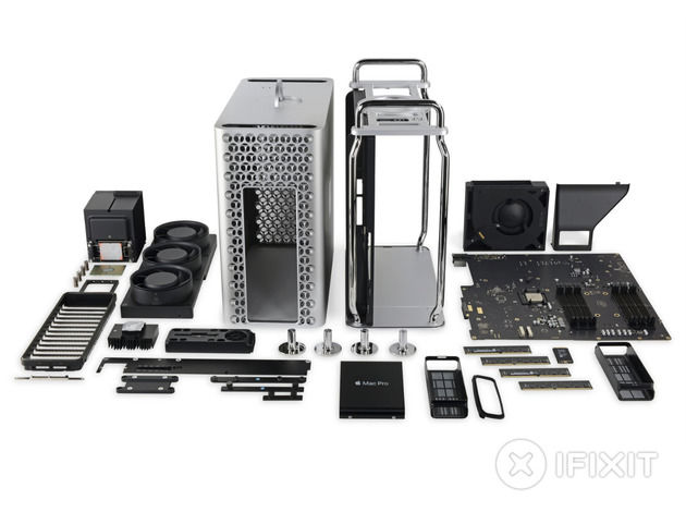 [太平洋电脑网]iFixit拆解Mac Pro：CPU都能自己换 却被脚架难住了