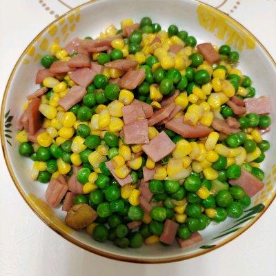 这么做火腿玉米青豆营养又下饭，邻居都能闻到香