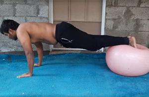 After 1 Month of Doing 100 Fitness Ball Prone Leg Raises, See His Body Transformation