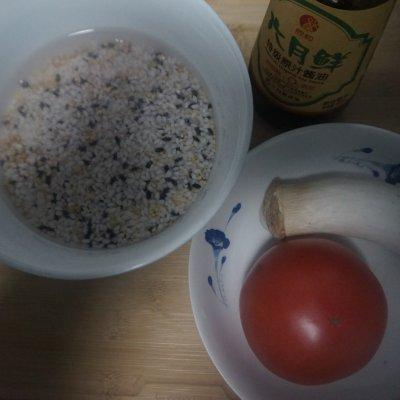 #一起加油，我要做A+健康宝贝#饭菜一锅出~番茄豆乳菌菇杂粮