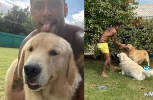 Neymar Plays Catch with Dogs in Backyard, Obese 'Poodle' Gets Knocked Over