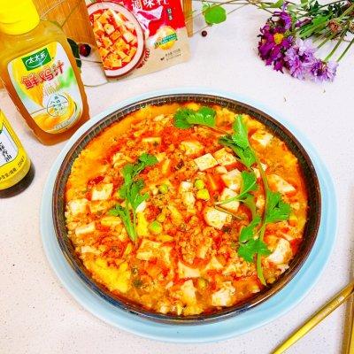 #太太乐鲜鸡汁芝麻香油#红火肉米豆腐蒸蛋