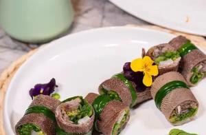 Fresh Ginger Scallion Beef Lettuce Rolls, Umami Scallop Flavor Braised Pig Liver, Crispy Eggplant with Scallion and Shrimp