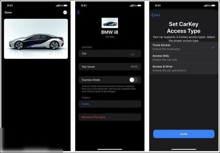 太平洋电脑网@iOS CarKey 车钥匙截图曝光,首批支持宝马