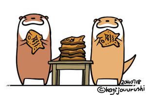 Life Routine of a Pair of Cute Otter Couple in the Artist's Brushstrokes, So Cute and Dumb