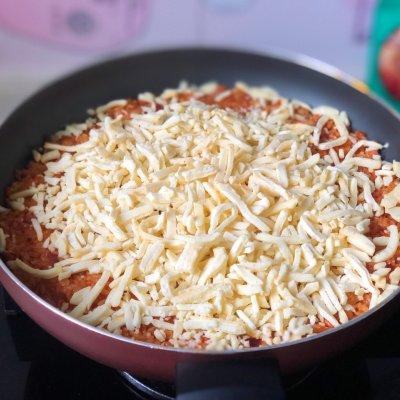 秘?「韩式拉丝芝士火腿焗饭」