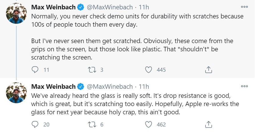 能力|部分用户反映苹果iPhone 12屏幕出现划痕