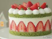 Spring New Cream Cake, Perfect Combination of Red, White and Green, Super Satisfying!