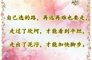 The road is chosen by oneself; no matter how far or difficult, one must walk it.