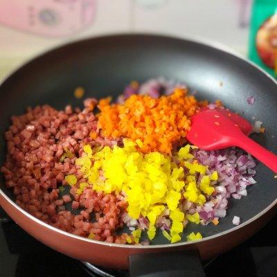 秘?「韩式拉丝芝士火腿焗饭」