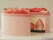 Double Strawberry Cheesecake, No-Bake, No-Frosting, Delicious and Beautiful!