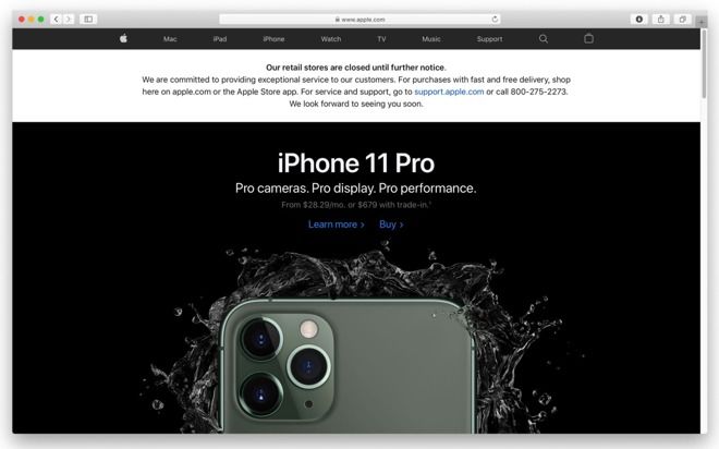 太平洋电脑网@官网通知：Apple Store现在已经关闭 等待进一步通知