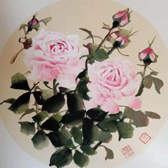 走赏花看画展去画意写心杜新民国画主题展在郑州月季公园举行