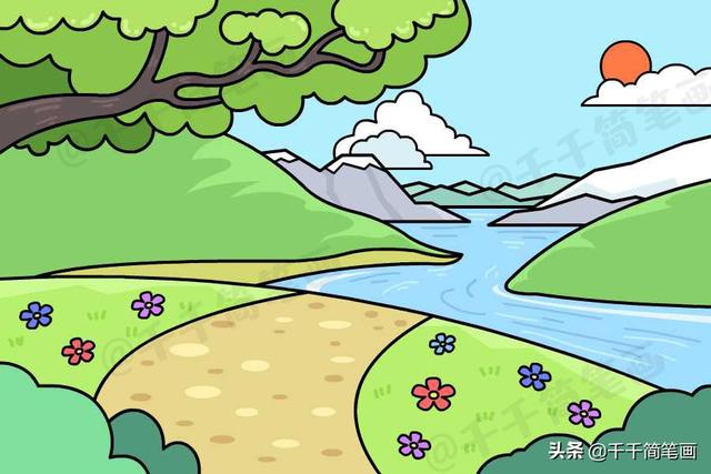 你的育儿经:儿童春天风景画大全,好看易画,让孩子更了解大自然
