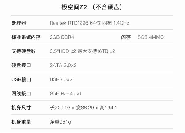 1099元 极空间发布双盘NAS：最大32TB 可一键同步百度网盘