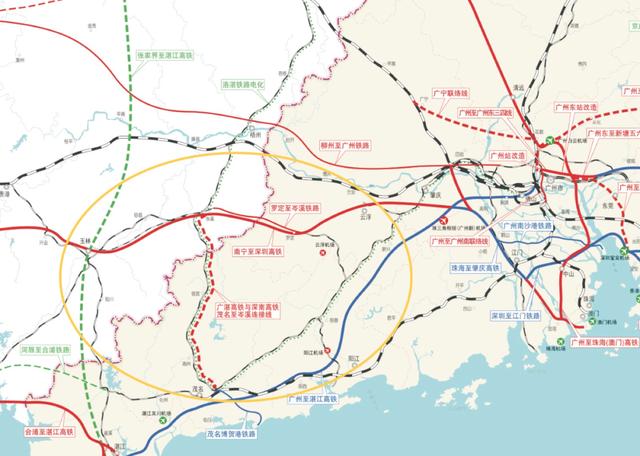 广州经湛江至海口(合浦),深圳至深汕合作区等高铁线路,推动形成沿海
