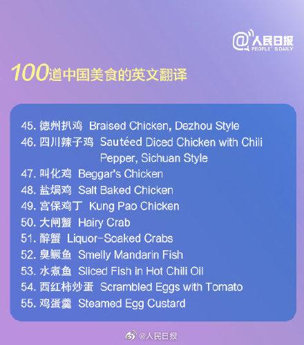 美食|知识帖！100道中国美食的英文翻译