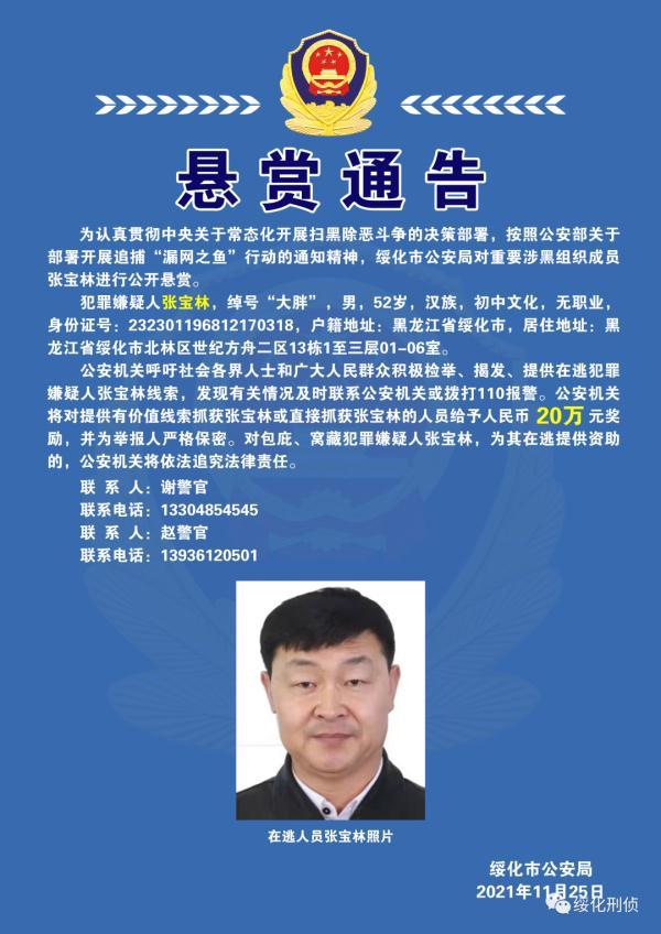 13936120501 安达市公安局"501"专案组 2021年11月25日 转自:绥化刑侦