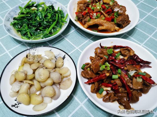 成都夫妻二人的晚餐，烟火气足，看着就有食欲，网友：巴适得很