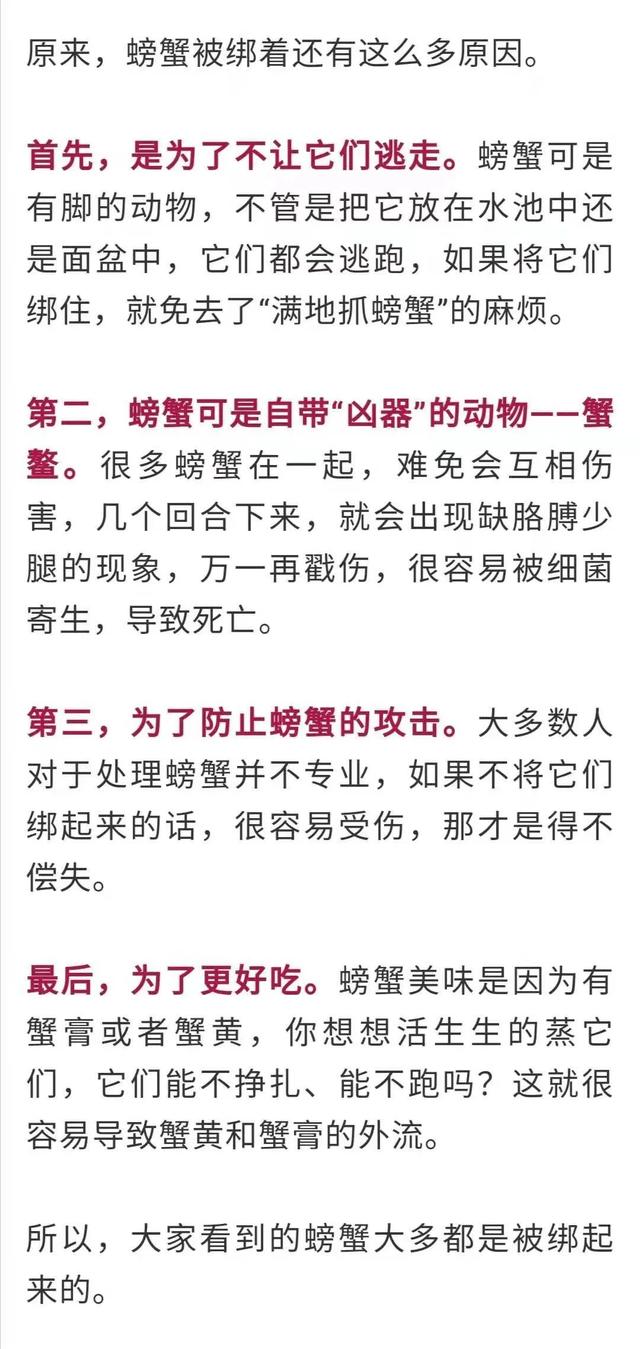 真相大白！螃蟹为啥都绑着卖？最后一个原因你绝对想不到…