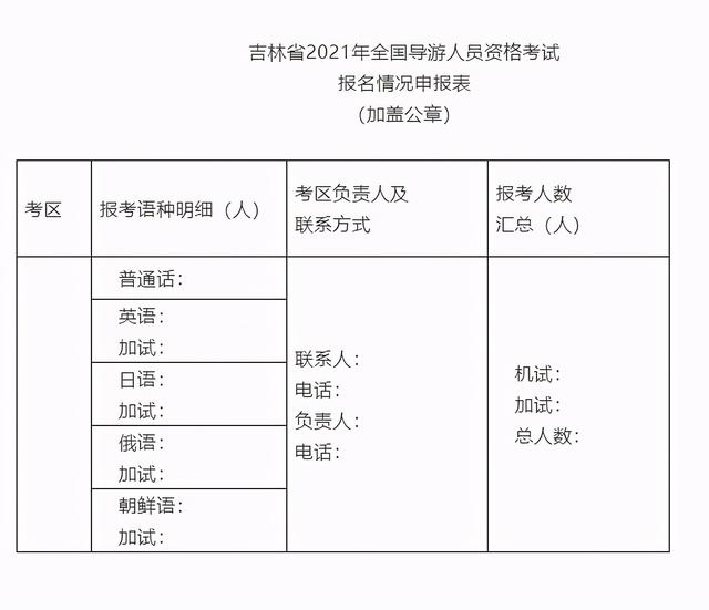 考试|吉林省公布2021年全国导游资格考试时间