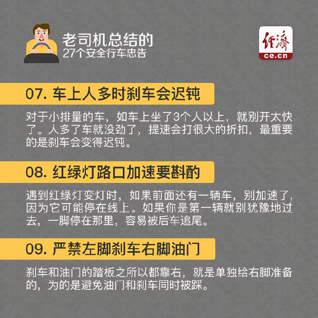 【开车必备！老司机总结27个安全行车忠告】