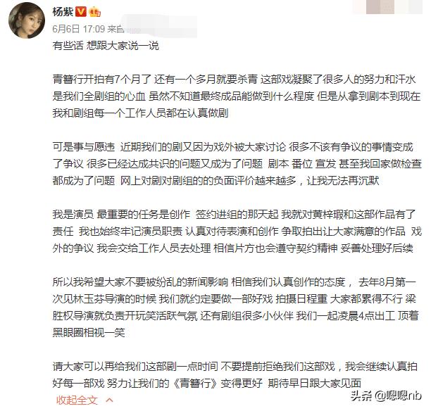 杨紫回应《青簪行》争议后，没等吴亦凡力挺，却被赵今麦推上热搜|影视交流地