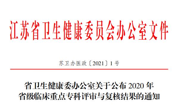 好消息！苏州新增27个省临床重点专科
