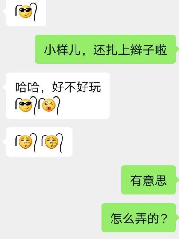 这两天被微信的小辫子表情包刷屏了