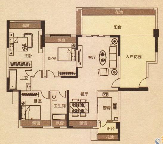 选用的方式，将三居室房屋交给装修公司，只花了21万元