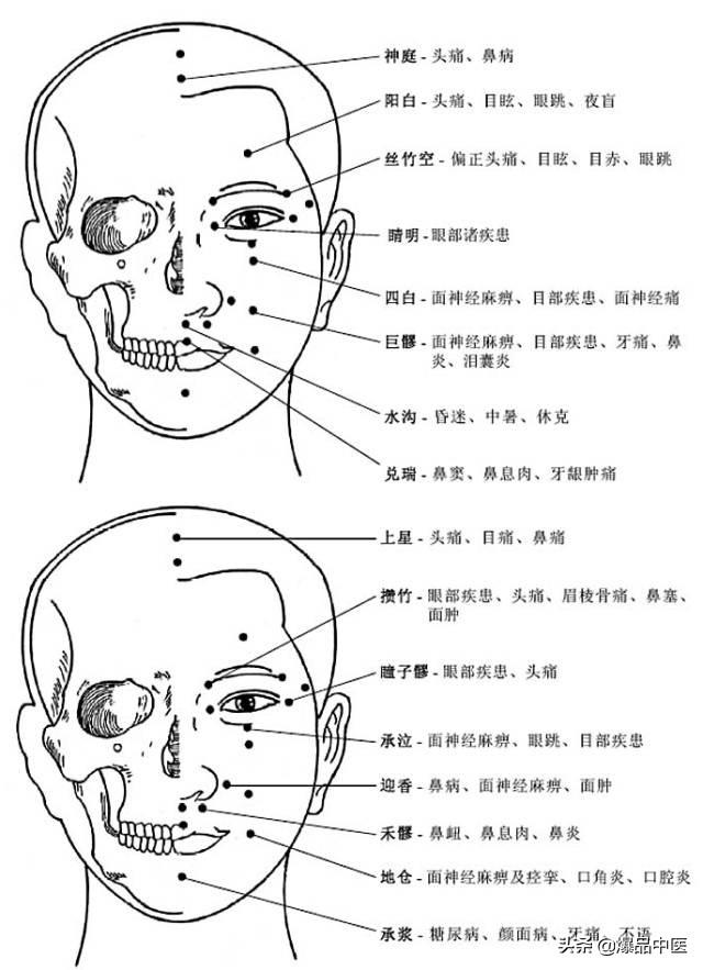 全身穴位治疗口诀大全，配图精华版