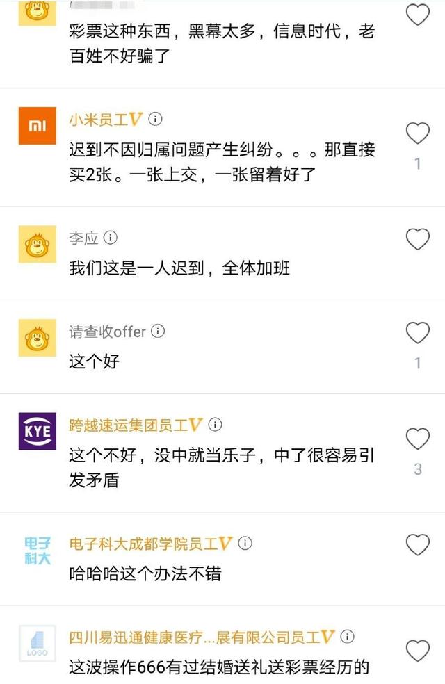 互联网公司神操作，迟到罚款改买彩票，网友：中500万，归谁？