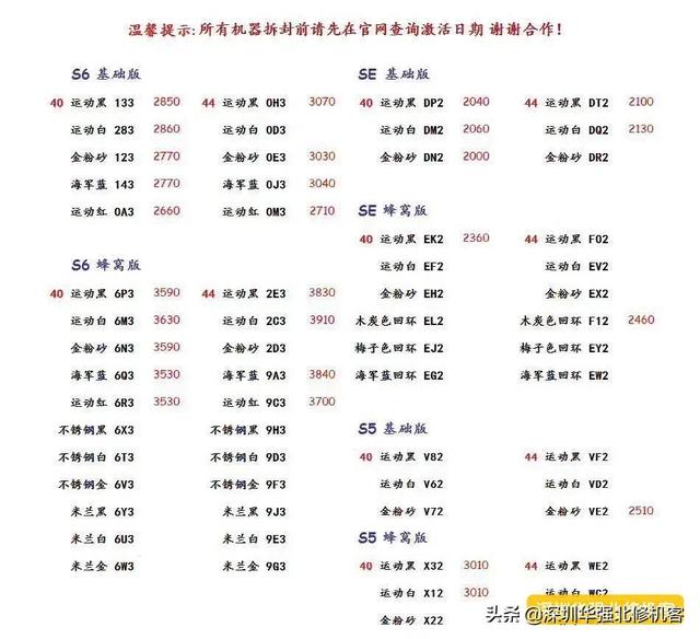 2020-11-11 各品牌手机报价