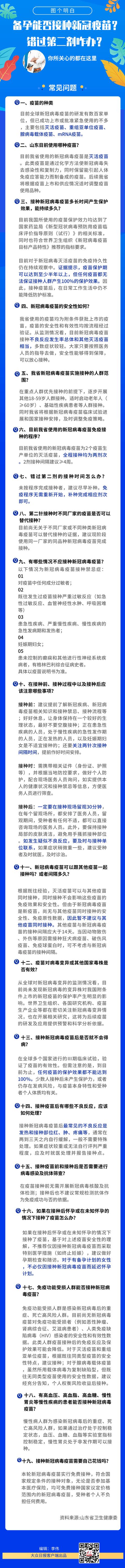 大众日报|山东人，备孕能否接种新冠疫苗？错过第二剂咋办？你关心的都在这