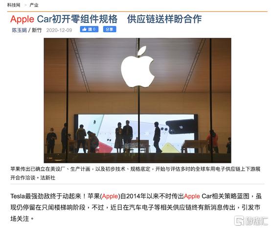 苹果加入造车大军！Apple Car或将在明年前问世