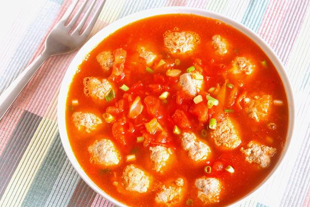 番茄牛肉丸，补气开胃特下饭，一次做一大碗不够吃，孩子吵着要