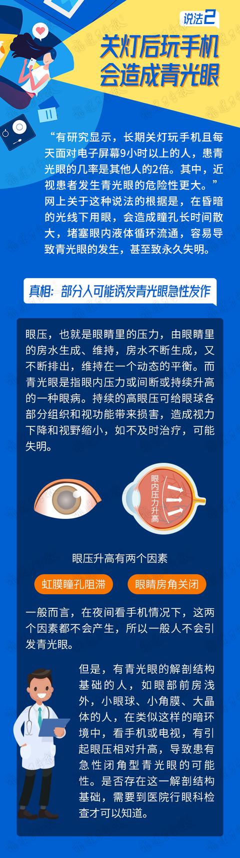 关灯后玩手机会造成青光眼？还会诱发脑中风？