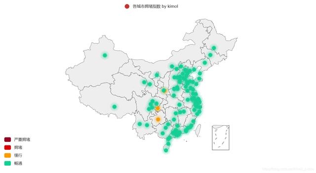 速来围观！看小伙是如何用python可视化各城市拥堵情况的