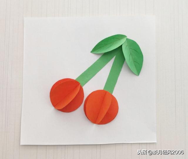 【超级宝妈】亲子手工，教孩子用卡纸做樱桃，简单好做，孩子一学就会