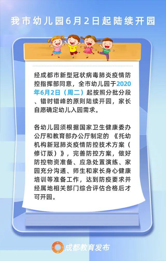 环球网：定了！成都幼儿园6月2日起陆续开园